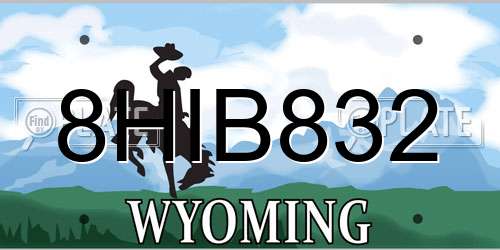 8HIB832 Wyoming License Plate