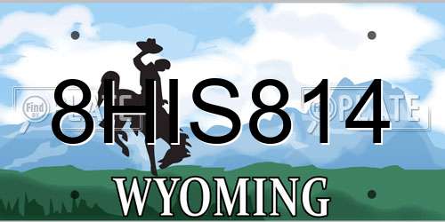 8HIS814 Wyoming License Plate
