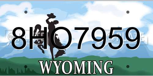8HO7959 Wyoming License Plate