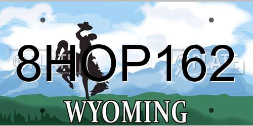8HOP162 Wyoming License Plate