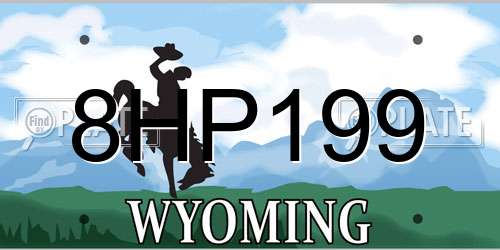 8HP199 Wyoming License Plate