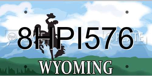 8HPI576 Wyoming License Plate