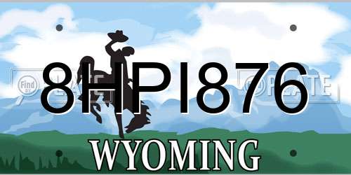 8HPI876 Wyoming License Plate
