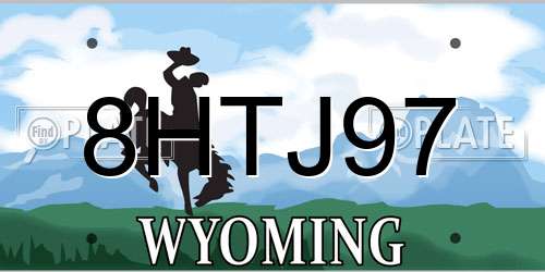 8HTJ97 Wyoming License Plate