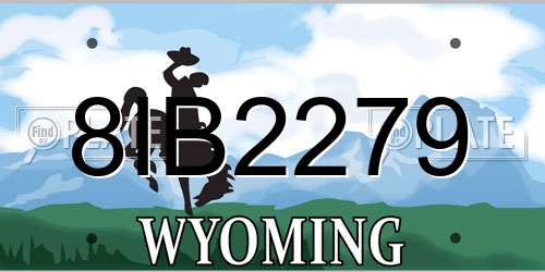8IB2279 Wyoming License Plate