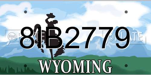 8IB2779 Wyoming License Plate