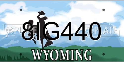 8IG440 Wyoming License Plate