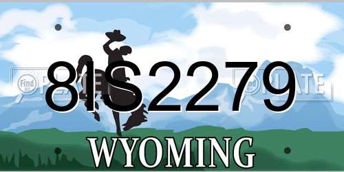 8IS2279 Wyoming License Plate