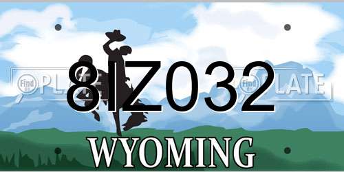 8IZ032 Wyoming License Plate