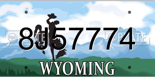 8J57774 Wyoming License Plate