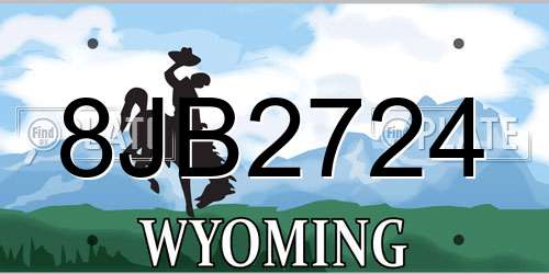 8JB2724 Wyoming License Plate