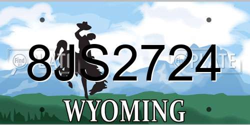 8JS2724 Wyoming License Plate