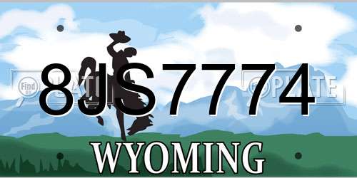 8JS7774 Wyoming License Plate