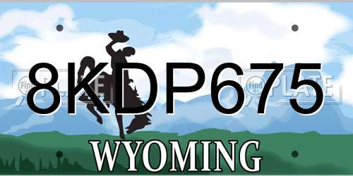 8KDP675 Wyoming License Plate