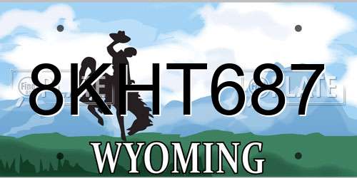 8KHT687 Wyoming License Plate