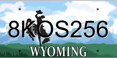 8KOS256 Wyoming License Plate
