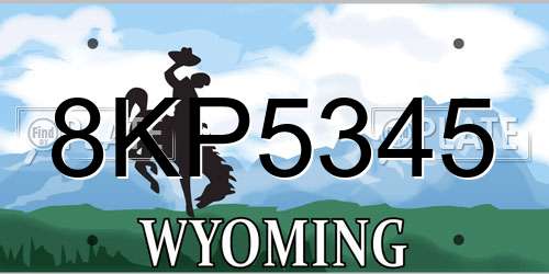 8KP5345 Wyoming License Plate
