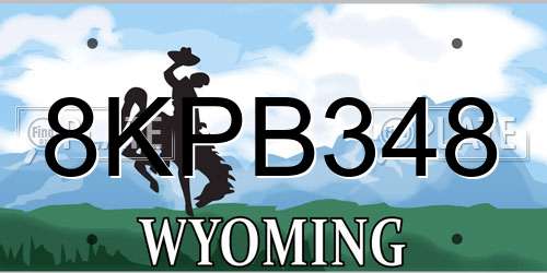8KPB348 Wyoming License Plate