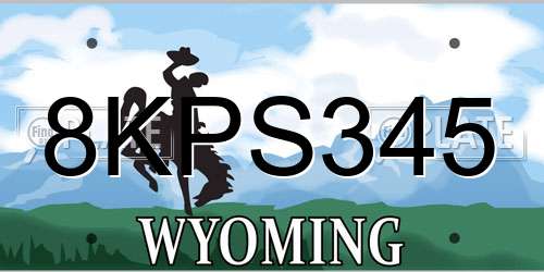 8KPS345 Wyoming License Plate