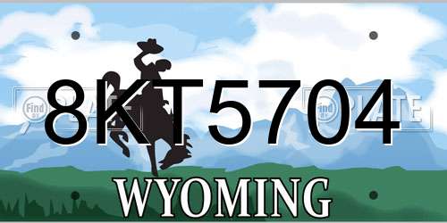 8KT5704 Wyoming License Plate