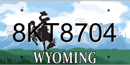 8KT8704 Wyoming License Plate