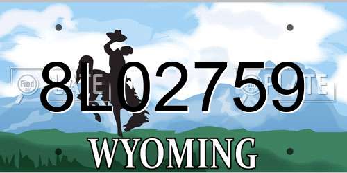 8L02759 Wyoming License Plate