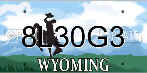 8L30G3 Wyoming License Plate