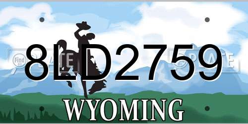 8LD2759 Wyoming License Plate
