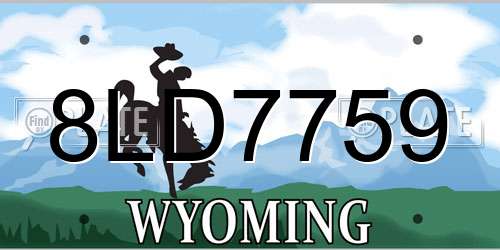 8LD7759 Wyoming License Plate