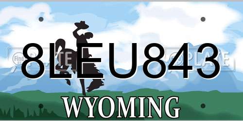 8LEU843 Wyoming License Plate