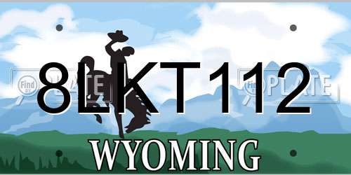 8LKT112 Wyoming License Plate