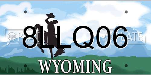 8LLQ06 Wyoming License Plate