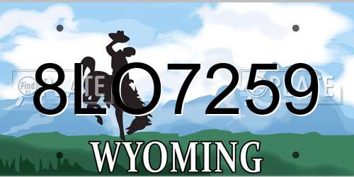 8LO7259 Wyoming License Plate