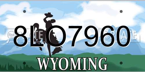 8LO7960 Wyoming License Plate