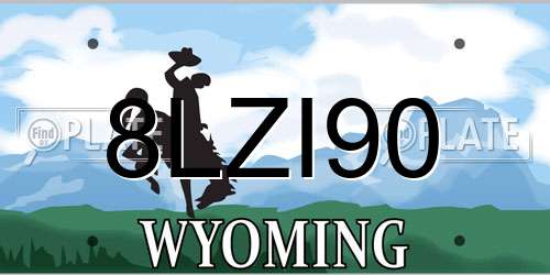 8LZI90 Wyoming License Plate