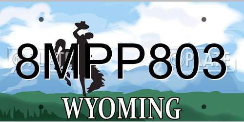 8MPP803 Wyoming License Plate