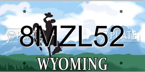8MZL52 Wyoming License Plate