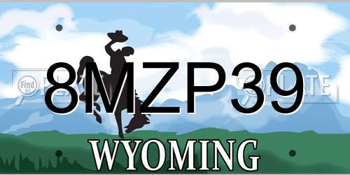 8MZP39 Wyoming License Plate