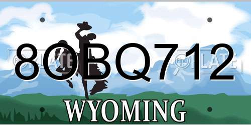 8OBQ712 Wyoming License Plate