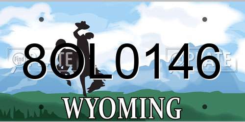 8OL0146 Wyoming License Plate