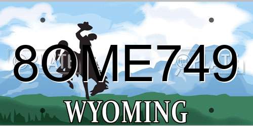 8OME749 Wyoming License Plate