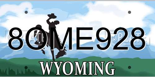 8OME928 Wyoming License Plate