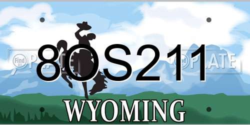 8OS211 Wyoming License Plate
