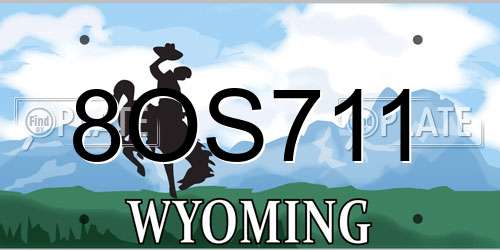 8OS711 Wyoming License Plate