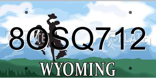 8OSQ712 Wyoming License Plate