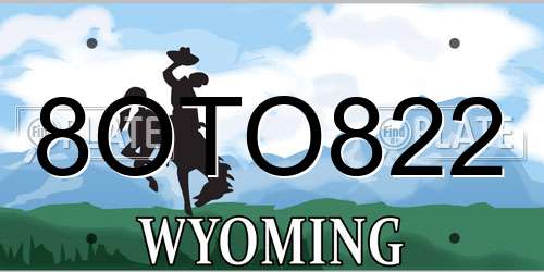8OTO822 Wyoming License Plate