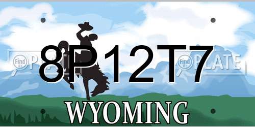 8P12T7 Wyoming License Plate