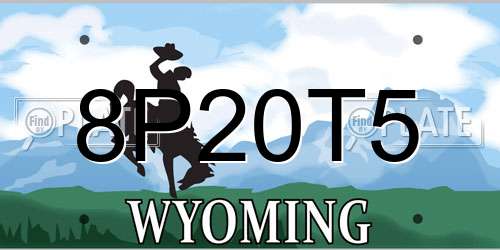 8P20T5 Wyoming License Plate
