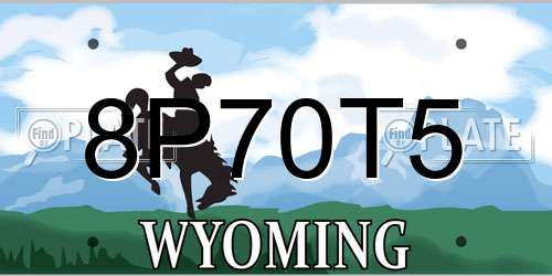 8P70T5 Wyoming License Plate