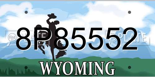 8P85552 Wyoming License Plate
